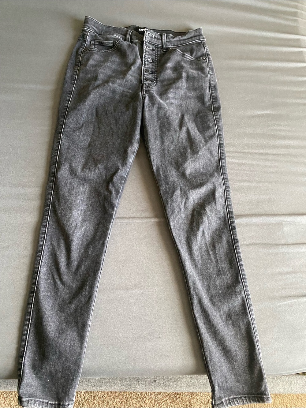 Express Womens Skinny Jeans in Grey Wash